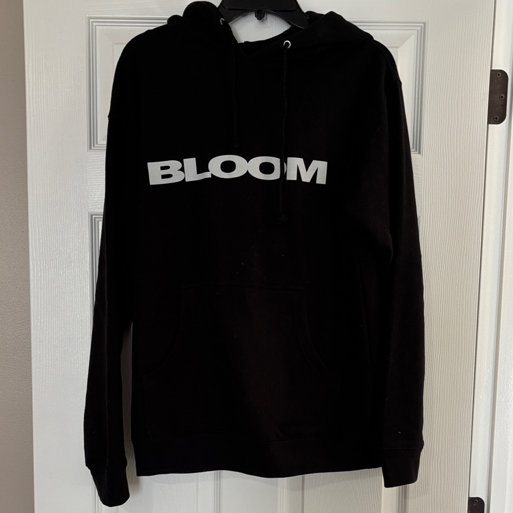 Bloom Black Hoodie with White Logo
